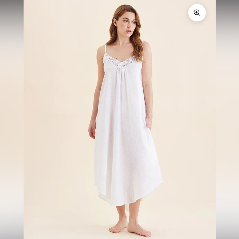 Papinelle Swiss Dot Lace Trim Maxi Nightie - Picture 2 of 11